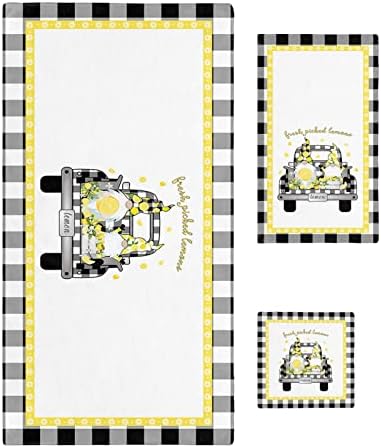 Shine-Home Farm Plaid Truck Summer Towel Set