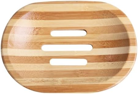 WELANGBN Bamboo Soap Dish Natural Pink Holder