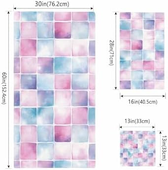 Shine-Home Pink Blue Plaid Towel Set 3pcs 1