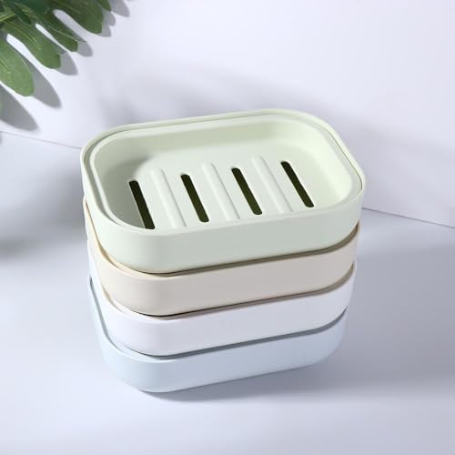 Durable PP Plastic Soap Dish with Double Slotted Design