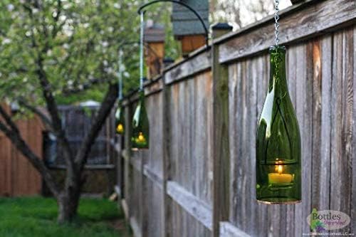 Hanging Wine Bottle Lantern - Green 1pc