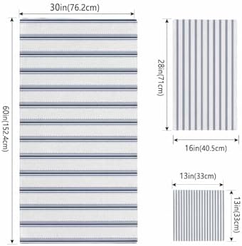 Edwiinsa Blue Stripes Bath Towel Set 3 Pack