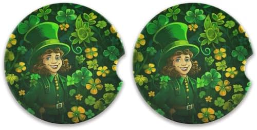 Takiito St Patrick Car Cup Holder Coasters 2 Pack