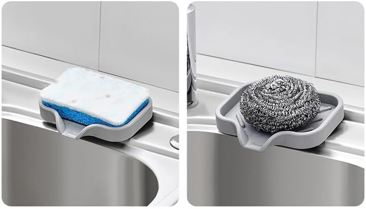 HiQiMi 2 Pack Soap Dish and Sponge Holder Set 1