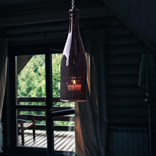 Hanging Wine Bottle Lantern - Green 1pc