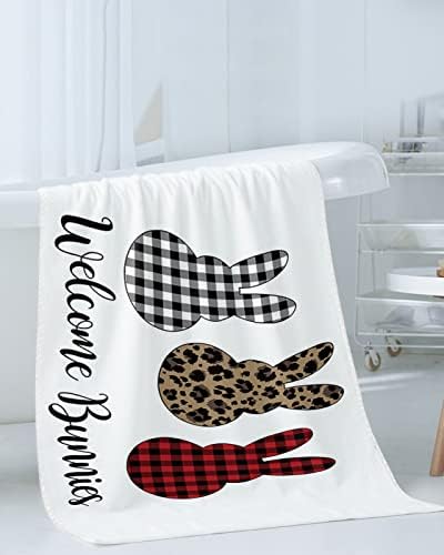 ZOE GARDEN Plaid Easter Bunny Bathroom Towel Set