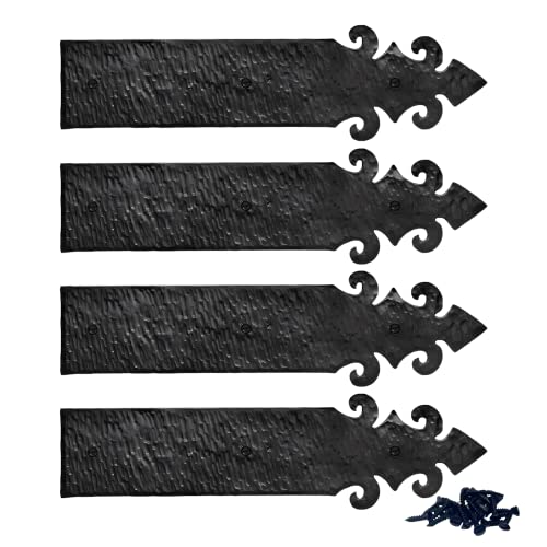 Borderland Milan Series 4 Pack Black Faux Strap Hinges