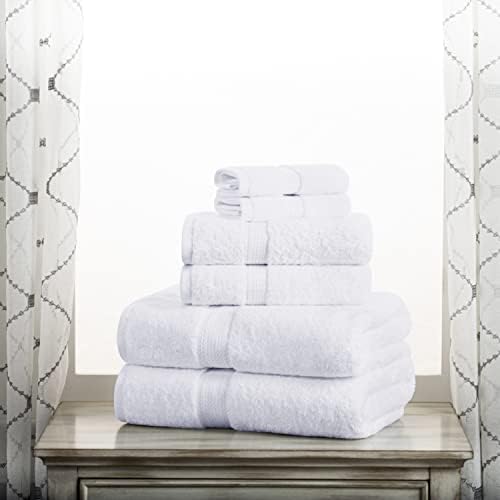 Superior Egyptian Cotton Pile 6-Piece Towel Set - White