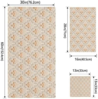 Shine-Home Retro Orange Paisley Towel Set for Bathroom