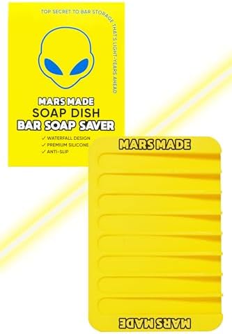 MARS MADE Yellow Silicone Soap Dish with Waterfall Design
