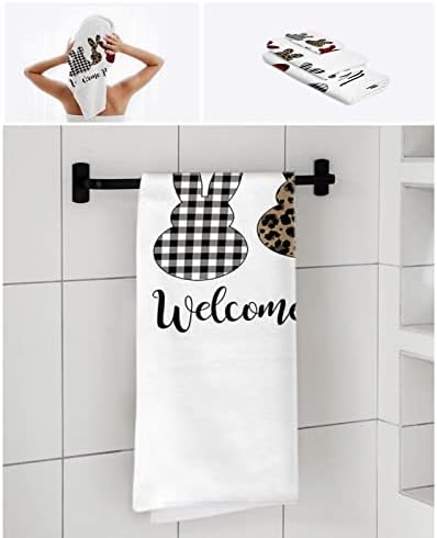 ZOE GARDEN Plaid Easter Bunny Bathroom Towel Set
