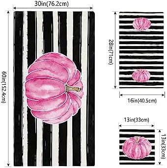 Chees D Zone 3 Piece Bath Towel Set with Pink Pumpkin Design
