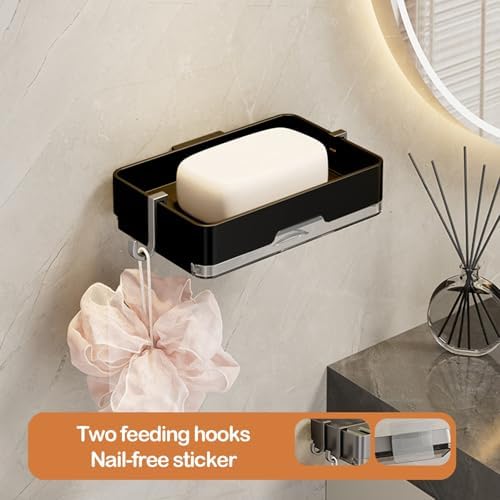Wall-Mounted No-Punch Soap Box with Suction Cup