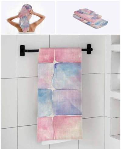 Shine-Home Rainbow Plaid Towel Set for Bathroom