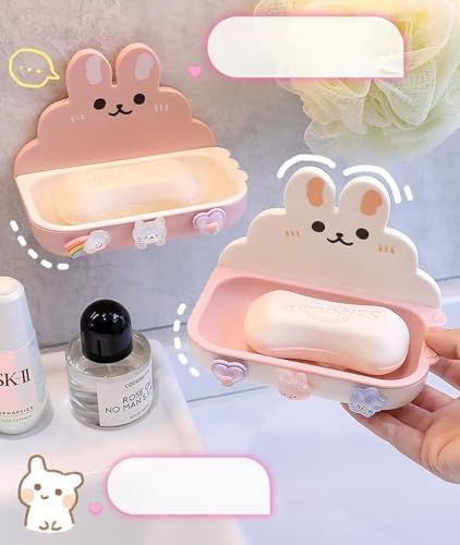 FABEILAI Rabbit Soap Holder Suction Cup White