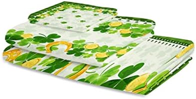 ZOE GARDEN St Patricks Day Towel Set Green Shamrock Microfiber Bath Kitchen Towels
