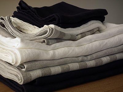 LinenMe Natural Striped Linen Towel Set Lucas 1