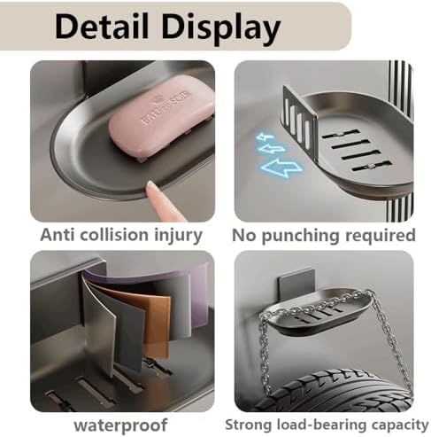 Wall Mounted Soap Dishes 2 Pack Gray 35 x 57 Inches