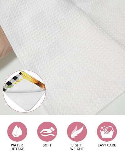 Falaniique Waffle Plaid Dish Towel Set of 2
