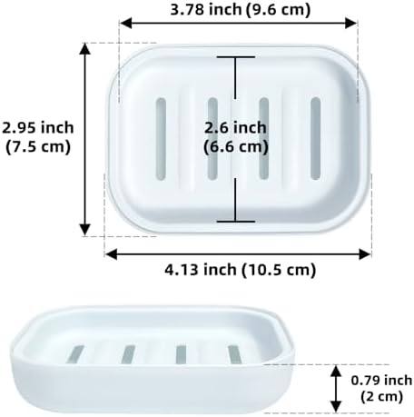 Double Layer Draining Soap Dish with Lid - Light Blue