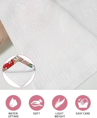 Falaniique Red Waffle Dish Towel Set of 2