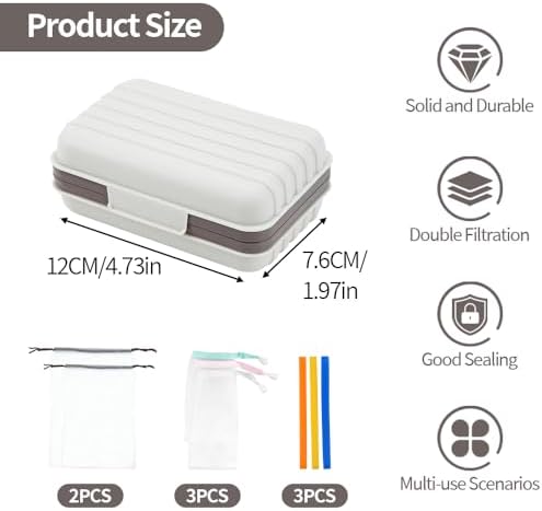 3 Pcs Soap Holder Set with Drainage Waterproof Travel Dorm