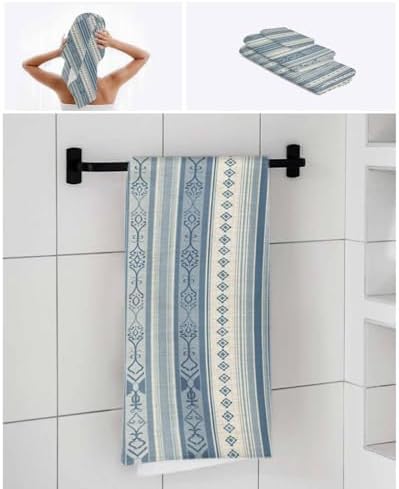 Chees D Zone Retro Blue Stripe Bath Towel Set