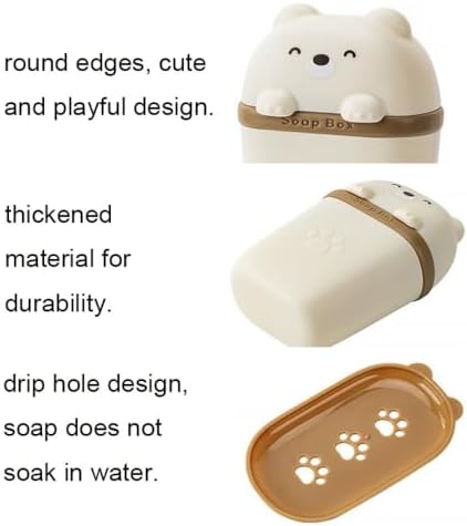 Cartoon Bear Soap Dish Portable Travel Holder
