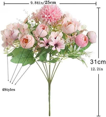 GaRcan Artificial Flowers with Pots 1pc Mixed Peony Hydrangea Silk Bouquet 1