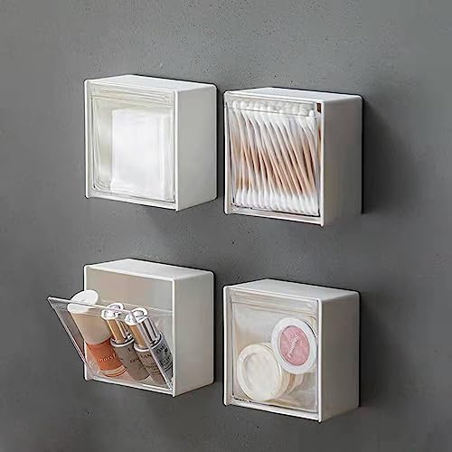 Bathroom Cotton Ball Holder with Transparent Window