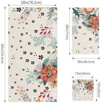 Smile Sunflower 3 Pcs Linen Bath Towels Set