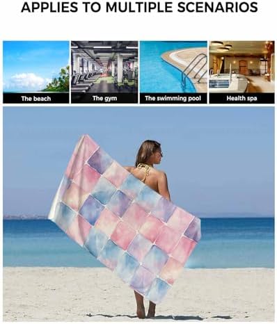 Shine-Home Rainbow Plaid Towel Set for Bathroom
