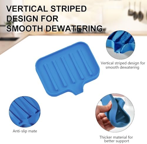 CrazyHome Silicone Self Draining Soap Dish 1 PCS
