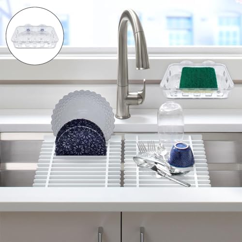 Capiant 1 Pack Suction Cup Soap Dish Holder Clear Acrylic Plastic