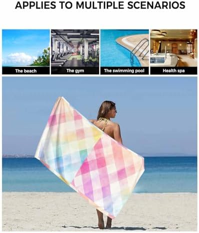 Shine-Home Rainbow Check Towel Set