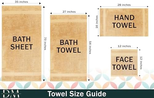 Dewall Maisons Beige 3-Piece Cotton Bath Towel Set