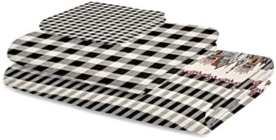 Shine-Home Rustic Black Buffalo Check Towel Set 1