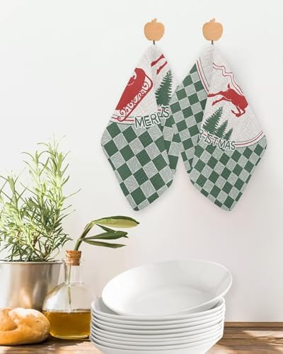 Falaniique Christmas Deer Waffle Towel Set of 3