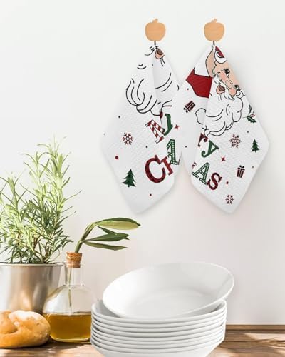Falaniique Merry Christmas Waffle Towel Set of 2 1