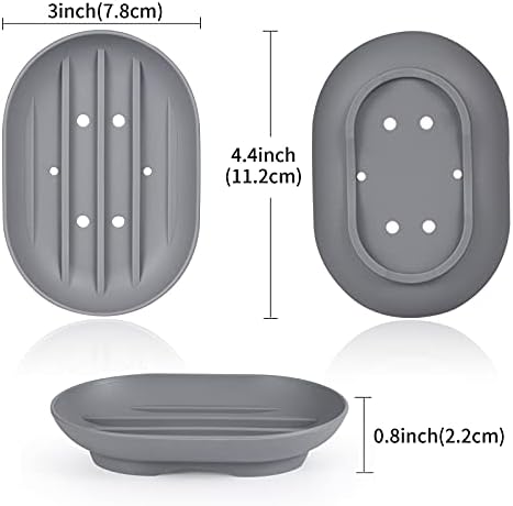 Luckyiren Silicone Soap Dish Holder for Bathroom Sink
