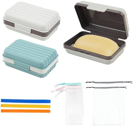 3 Pcs Soap Holder Set with Drainage Waterproof Travel Dorm