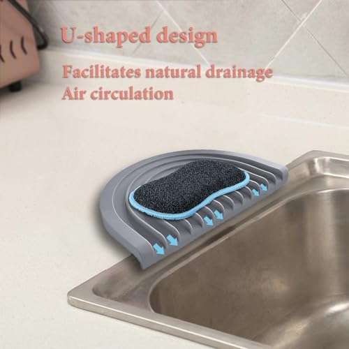 CAROYINO U-Shaped Silicone Soap Dish for Shower and Kitchen