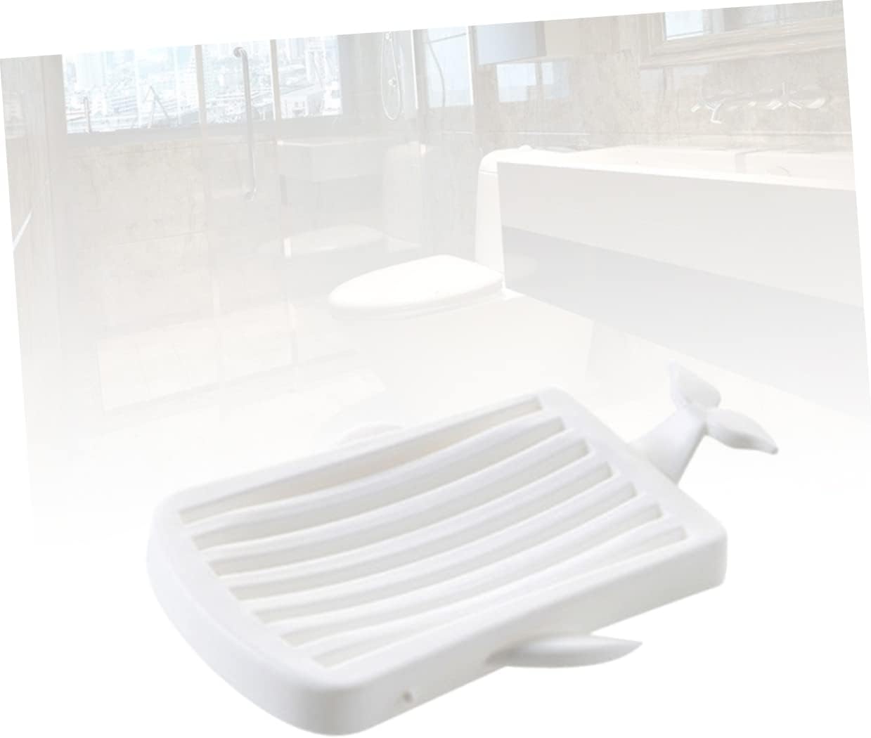 Ciieeo Whale Shape Soap Tray with Double Drainage
