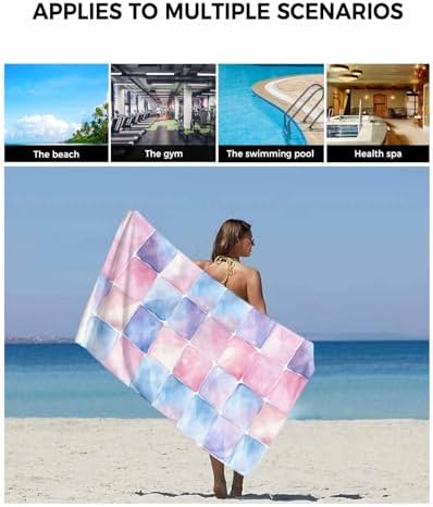 Shine-Home Geometric Plaid Towel Set 3PCS