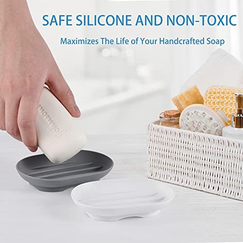 Luckyiren Silicone Soap Dish Holder for Bathroom Sink