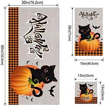 Chees D Zone Fall Pumpkin Halloween Orange Plaid Bath Towel Set