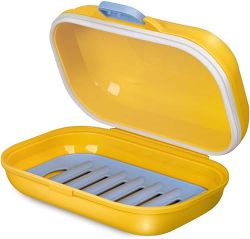PEISAINOX Travel Soap Case with Leakproof Lid and Drainage Tray