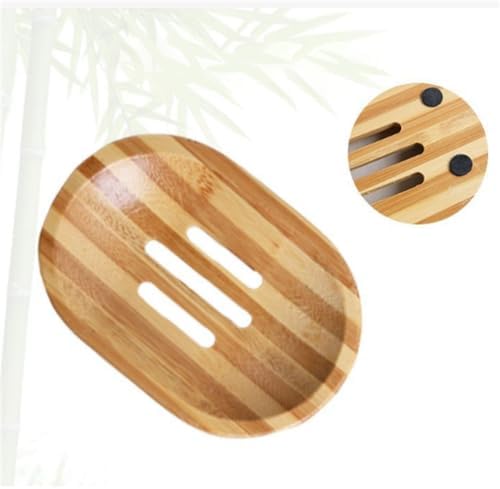 WELANGBN Bamboo Soap Dish Natural Pink Holder