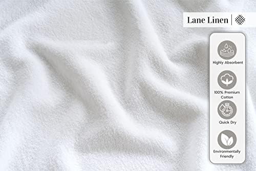 LANE LINEN 6-Piece Hand Towel Set - 16 x 28 Black White