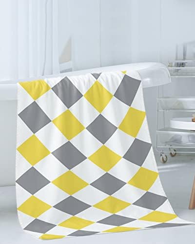 Shine-Home Abstract Diamond Lattice Towel Set for Bathroom